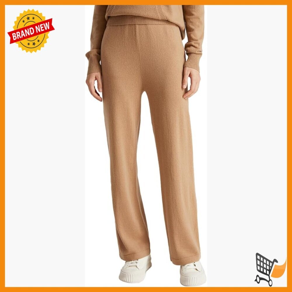 Wide Leg Cashmere Sweatpants Lounge Pants Winter Warm Regular Fit